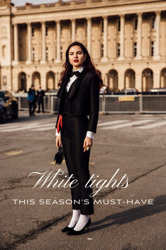 Discover why white tights are this season’s must-have! Get styling tips and inspiration to elevate your wardrobe with this chic trend. Photo: Launchmetrics Spotlight Styling Tips