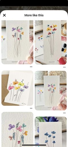 the instructions for how to paint flowers with watercolors on paper and then ink