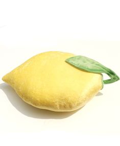 Decorative pillow in the shape of a flat lemon with a small leaf, made of elastic velor. The pillow will decorate the apartment, but it will also be useful on vacation or when traveling. Lemon Pillow, Citrus Food, Cushion Sewing, Food Pillows, Cute Pillows, Yellow Aesthetic, Poland, Sewing Projects, Lemon