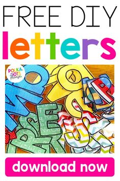 a poster with the words free diy letters on it