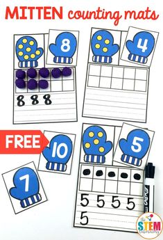 printable counting mats for kids to practice numbers