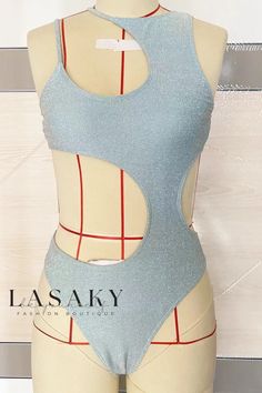 Lasaky - Elegant One-Piece Bikini Swimwear for Women Fitted Cutout One-piece For Party, Cutout Beachwear Bodysuit For Party, Party Beachwear Bodysuit With Cutout, Cutout Bodysuit For Beach Party, Summer Party Bodysuit With Cutout, Stretch One Pieces For Beach Party, Swimwear For Women, Womens Bathing Suits, Color Fabric