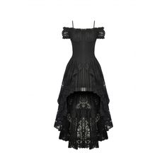 This gothic slip dress is off-shoulder and has short lace sleeves. The high-low hem is ruffled and layered lace patchwork. Lace-up on the back for adjustment. Super elastic fabric and slim fitted silhouette. 
 
Material: Nylon; Cotton; Rayon 
Weight: 0.6KG 
Size: XS-XXL 
SKU:?DW798 Gothic Prom Dress, The Fae, Dark In Love, Gothic Clothes, Goth Dress, Vestidos Prom, Love Clothing, Gothic Dress, Black Wedding Dresses