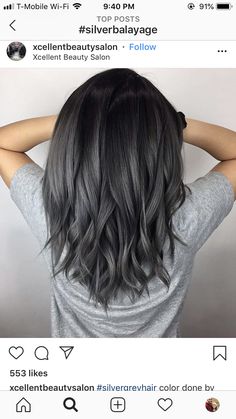 Grey Ombre Hair, Hairstyles Simple, Grey Highlights, Simple Hairstyles, Hairstyles Wedding, Pretty Hair Color, Hair Color And Cut, Grey Hair Color, Hairstyles Easy