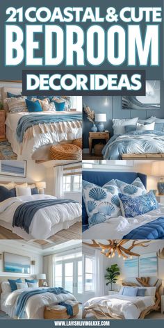 coastal bedroom Bedroom Wall Colors, Coastal Vibes, Bedroom Color Schemes, Bedroom Paint Colors