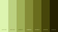 an image of green color swatches in shades of brown, yellow, and green