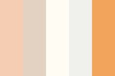 an orange and white color scheme with different shades in the same room, including two colors