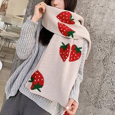 Strawberry Scarf, Teenage Girls, Cute Design, Cute Designs, Christmas Sweaters