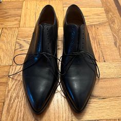 Only Worn A Few Times. In Excellent Condition. See Pics. No Box. Pointed Toe. Black Leather. Made In Italy. Lace Up Dress, Black Oxfords, Christian Louboutin Shoes, Derby, Christian Louboutin, Men's Shoes, Dress Shoes, Oxford, Black Leather