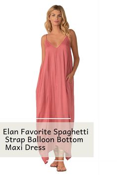 Get ready to have some fun in the sun with this gorgeous Elan Spaghetti Strap Balloon Bottom Maxi Dress Cover Up V-Back from Nyteez! This beautiful beach dress is perfect for any summer occasion and is designed to keep you looking stylish and cool all day long. With its adjustable spaghetti straps, V-back and breathable lightweight material, this maxi dress is sure to keep you comfortable and looking your best. Shop now to rock this stunning look at the beach, pool or anywhere in between. Classy Long Dress, Maxi Dress Coverup, Spaghetti Strap Maxi Dress, Fun In The Sun, Dress Cover, Evening Attire, Beach Pool, Beach Wear, Swimwear Fashion