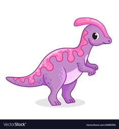 a purple dinosaur with pink spots on it's head