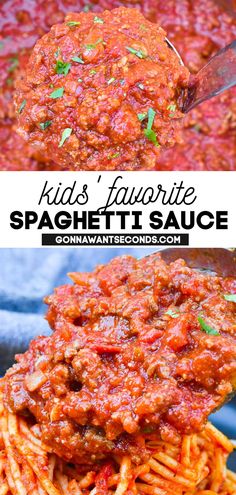 Spaghetti Sauce pouring over pasta Spaghetti Sauce Sweet, Sweet Pasta Sauce Recipes, Wedding Gift Spaghetti Sauce, Jarred Spaghetti Sauce Recipes, Easy Spaghetti Recipes With Jar Sauce, Homemade Sweet Spaghetti Sauce, Sweet Spaghetti Recipes, Sweet Spaghetti Sauce Recipe, Millionaire Spaghetti Recipe