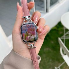 Dive into a realm where sophistication meets femininity! Let your wrist tell a tale of elegance with The Lora Leather Women's Apple Watch Band. ️✨ Indulge in Authentic Italian Luxury: Sourced from the heart of Italy, our fine leather promises not only top-tier quality but also a touch of charm with its subtle and delicate hues. Every inch of the band whispers stories of Italian craftsmanship and timeless beauty.  Metal Finishes Fit for a Queen: the shimmer of silver, the allure of gold, , our metal finish add that extra sparkle to make your wrist shine. It's all about details, darling! ✨👑 Elevate Your Feminine Flair: This isn't just any watch band. It's a statement, a mood, an accessory that adds that perfect touch of 'cute and girly' to your ensemble. Think of it as a tiara for your wris Luxury Pink Watch Band With Bracelet Strap, Modern Pink Watch Bands With Bracelet Strap, Pink Luxury Bracelet Strap Watch Bands, Modern Pink Bracelet Strap Watch Bands, Modern Apple Watch Band With Leather Strap, Trendy Leather Apple Watch Band With Bracelet Strap, Pink Rectangular Apple Watch Band With Bracelet Strap, Pink Bracelet Strap Apple Watch Band, Pink Rectangular Bracelet Strap Apple Watch Band