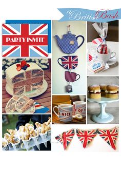 there are many different pictures that include cakes, cupcakes and teacups