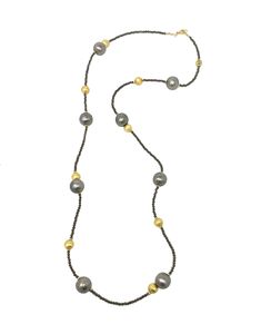 Shop Antique Bess Necklace Elegant Brass Beaded Necklaces, Elegant Bronze Jewelry With Faceted Beads, Elegant Brass Jewelry With Polished Beads, Elegant Gold Necklace With Silver Beads, Gold Pearl Necklace With Silver Round Beads, Elegant Gold Pearl Necklace With Silver Beads, Necklace Ideas, Exclusive Jewelry, Dark Gold