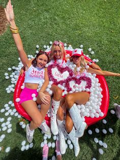 Love Theme Sorority, Bid Day Accessories, Heart Bid Day Theme, Bid Day Photos, Valentines Bid Day, Cherry On Top Bid Day, Love Bid Day Theme, Y2k Bid Day, Ball Pit Photoshoot