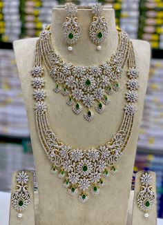 #fashion #1 #instagram #instagood #jewelry #wedding #weddingjewellery #trendy #accessories #womenswear #kidfriendly #friends Haaram Designs, Fancy Necklaces, Fall Wedding Jewelry, Wedding Jewellery Set, Wedding Flower Jewelry, Bridal Diamond Necklace, Friend Poems, Bride Jewelry Set, Crystal Wedding Jewelry