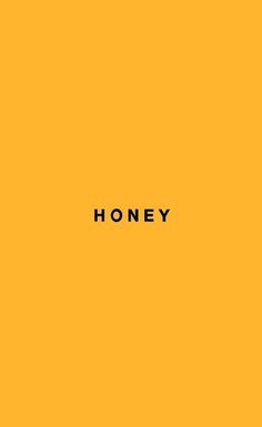 the word honey on a yellow background