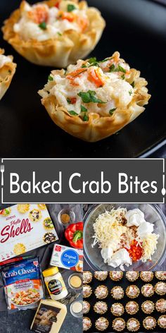 baked crab bites with cheese and other ingredients