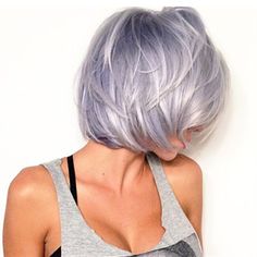 Steely Lavender Color Melt - Behindthechair.com Bleach Hair Ideas, Silver Lavender Hair, Bleach Hair, Lilac Hair, Silver Hair Color, Lavender Hair, Haircut And Color