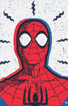 the spider man is depicted in this cross stitch pattern