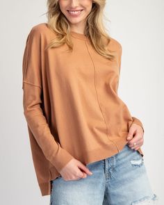 Say hello to your new favorite sweater, Coco! This Round Neck Sweater Top is the perfect combination of cozy and stylish. With its soft fabric and playful design, you'll be feeling confident and comfortable all day long. Say goodbye to boring sweaters and hello to Coco! 50% viscose, 28% polyester, 22% nylon Model is 5'9 and wearing a size small Super Soft Oversized Crew Neck Sweater, Trendy Long Sleeve Soft Knit Sweater, Comfortable Crew Neck Sweater With Soft Texture, Super Soft Oversized Comfy Sweater, Oversized Super Soft Comfy Sweater, Oversized Comfy Super Soft Sweater, Comfy Oversized Super Soft Sweater, Brown Crew Neck Long Sleeve Top For Fall, Brown Long Sleeve Crew Neck Top For Fall