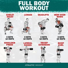 the full body workout poster shows how to use dumbbells for back and shoulders