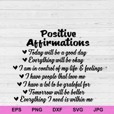 positive affirmations svt example for cutting files and crictures on wood