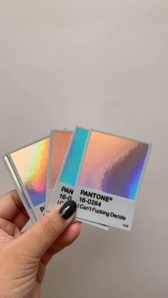 a hand holding three business cards in front of a gray background with the name pantonee on it