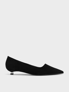 Need a pair of pumps you can comfortably walk around in? These will do the trick. Featuring classic pointed toes in a low-vamp style, you can easily slip into them and head out the door in under a minute. With an all-black finish that boasts a soft texture and square vamps for a bolder look, these pumps offer understated yet distinctive details. Set on kitten heels, they will provide a flattering lift to your frame. Vamp Style, Black Pumps Heels, Kitten Heel Pumps, Charles Keith, Black Textures, Soft Texture, Suede Heels, Black Pumps, The Door