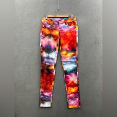 L'amour Nanette Lepore Women’s 3 Leggings Multicolor Galaxy Print Pants Nwt Trendy Multicolor Full-length Jeans, Trendy Multicolor Full Length Bottoms, Tight Full-length Summer Pants, Multicolor Stretch Summer Jeans, Summer Multicolor Stretch Jeans, Multicolor Stretch Jeans For Summer, Summer Stretch Multicolor Jeans, Trendy Red Summer Leggings, Fitted Multicolor Jeans For Spring