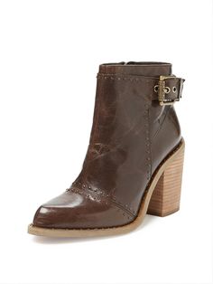 Luxury Rebel •Maggie• Studded Bootie - ShooDog.com Bold Eclectic, Leather Knee Boots, Slingback Sandal, Stacked Heel, Brown Boots, Wedge Boot, Bootie, Knee Boots, Me Too Shoes