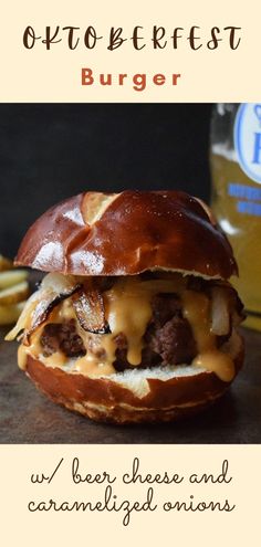 an image of a burger with cheese and fries