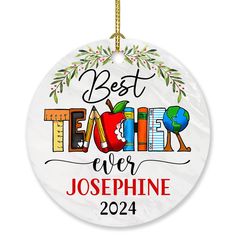 the best teacher ever personalized ornament