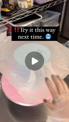 a person is pressing buttons on a turntable with the words try it this way next time