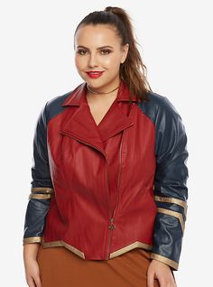 DC Comics Wonder Woman Armor Faux Leather Moto Jacket Plus Size, RED Wonder Woman Armor, Woman Armor, Biker Leggings, Faux Leather Jacket Women, Varsity Jacket Women, Wonder Woman Movie, Justice League Wonder Woman, Motorcycle Jacket Women, Woman Logo