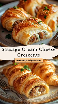 sausage cream cheese crescents on a plate