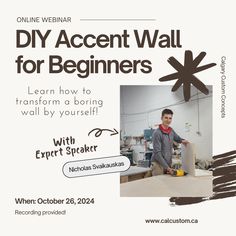 a poster for a seminar on how to use the webinator as an accent wall