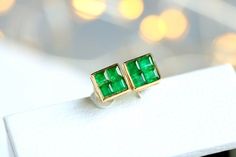 *Condition: Brand new *Center Stone: Natura Emerald from Zambia, 0.5ct total (IF clarity, 5A color) *Gold Weight: 0.9g *Metal Purity: Can be select -------------------------------------------------------------------------- Available in : 14k Rose or Yellow Gold, White Gold 18k Rose or Yellow Gold, White Gold and Platinum ask us before you put the order if you wanna customize different materials. ------------------AUTHENTICITY------------------ Authenticity is the backbone of our business, every Gift Green Diamond Earrings, Modern Emerald Cut Earrings For Gift, Emerald Diamond Cut Earrings Gift, Fine Jewelry Green Diamond Earrings As Gift, Emerald Earrings With Diamond Cut For Gift, Green Diamond Earrings As Gift, Green Diamond Earrings For Gifts, Fine Jewelry Green Diamond Earrings For Gift, Green Gemstone Diamond Earrings As Gift