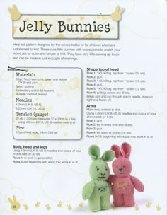 an advertisement for jelly bunnies with two stuffed animals