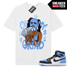 "University Blue 1s Jordan matching shirt by Sneaker Match Tees brand. Official Sneaker Match Tees shirt designed to match the Jordan 1 \"University Blue\" retro sneakers. *Sneakers are for matching purposes only, NOT included in the sale* True to size Men's shirt 100% Soft Cotton Regular Fit" Jordan 1 University Blue Outfit, Jordan 1 Unc, Sneaker Match Tees, Sneaker Tee, Tee Shirt Designs, Retro Sneakers, University Blue, Blue Outfit, Star Shirt