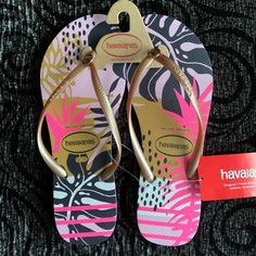 Brand New Never Worn Size 11/12 (Cipero) Pink Non-slip Slippers For Vacation, Pink Non-slip Summer Slippers, Fun Pink Non-slip Flip Flops, Pink Tropical Style Flip Flops With Round Toe, Pink Tropical Open Toe Flip Flops, Pink Tropical Style Open Toe Flip Flops, Havaianas Flip Flops, Women's Shoes Sandals, Pink Blue