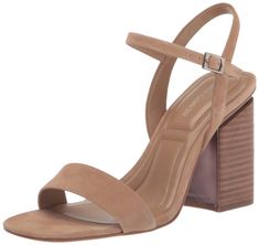 PRICES MAY VARY. Nubuck Material Sandal - Heeled Buckle Closure Stacked Heel Sandal, Chunky Heel Sandals, Heel Sandal, Heeled Sandals, Chunky Heel, Heel Sandals, Stacked Heel, Vince Camuto, Amazing Women