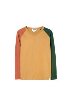 NEAL Tobacco Colorblock - Long Sleeve T-Shirt – Finger in the nose The Nose, Forever Young, Raglan Sleeve, Long Sleeve T Shirt, Stylish Outfits, Clothing Brand, Color Blocking, Long Sleeve Tshirt