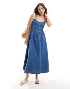 Spring Dresses With Spaghetti Straps And Medium Wash, Casual Medium Wash Dresses With Adjustable Straps, Summer Midi Dress For Day Out In Medium Wash, Summer Midi Dress In Medium Wash For Day Out, Formal Dresses Graduation, Cocktail Dress Formal, Winter Party Dress, Long Sleeve Floral Dress, Satin Slip Dress