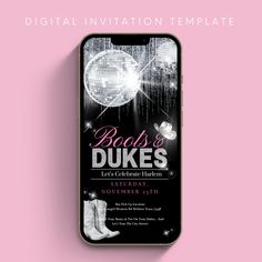 an iphone with the words beats and dukes on it next to a pink background