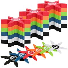 PRICES MAY VARY. Sufficient ninja party favors: you will get 48 pieces of ninja foam stars in 6 different colors, namely gray, orange, red, blue, black, green, ninja toys are sufficient so that you can share with others to have fun together during the party Reliable material: these throwing foam stars are made of foam materials, which are safe and odorless, sturdy enough to serve teens to have fun for a long time; Please tell your little ones don't point these foam throwing toys at people Star s Ninja Party Favors, Ninja Party Decorations, Ninja Party Favor, Party Favors For Boys, Lego Ninjago Birthday, Power Ranger Birthday, Ninja Birthday Parties, Ninjago Birthday, Boys Birthday Party