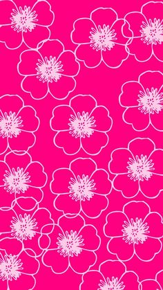 a pink background with white flowers on it