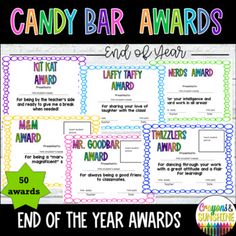 candy bar awards end of the year award