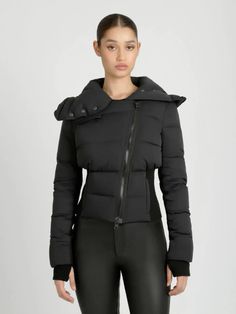 Short cinched waist puffer winter coat - looks warm & has a sexy flattering silhouette- rare for a puffy jacket! Puffy Jacket, Isle Of Man, Equatorial Guinea, Look Chic, Ethiopia, Puffer Jacket, Brunei, Stay Warm, Fitness Models